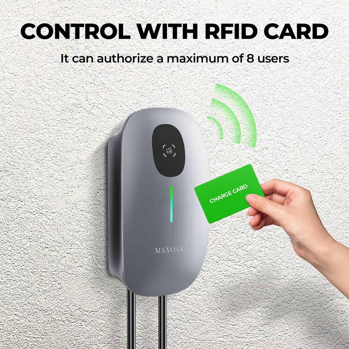 MAXOAK Electric Vehicle Charger 50Amp 12kW 23ft Cable 240V, APP Control