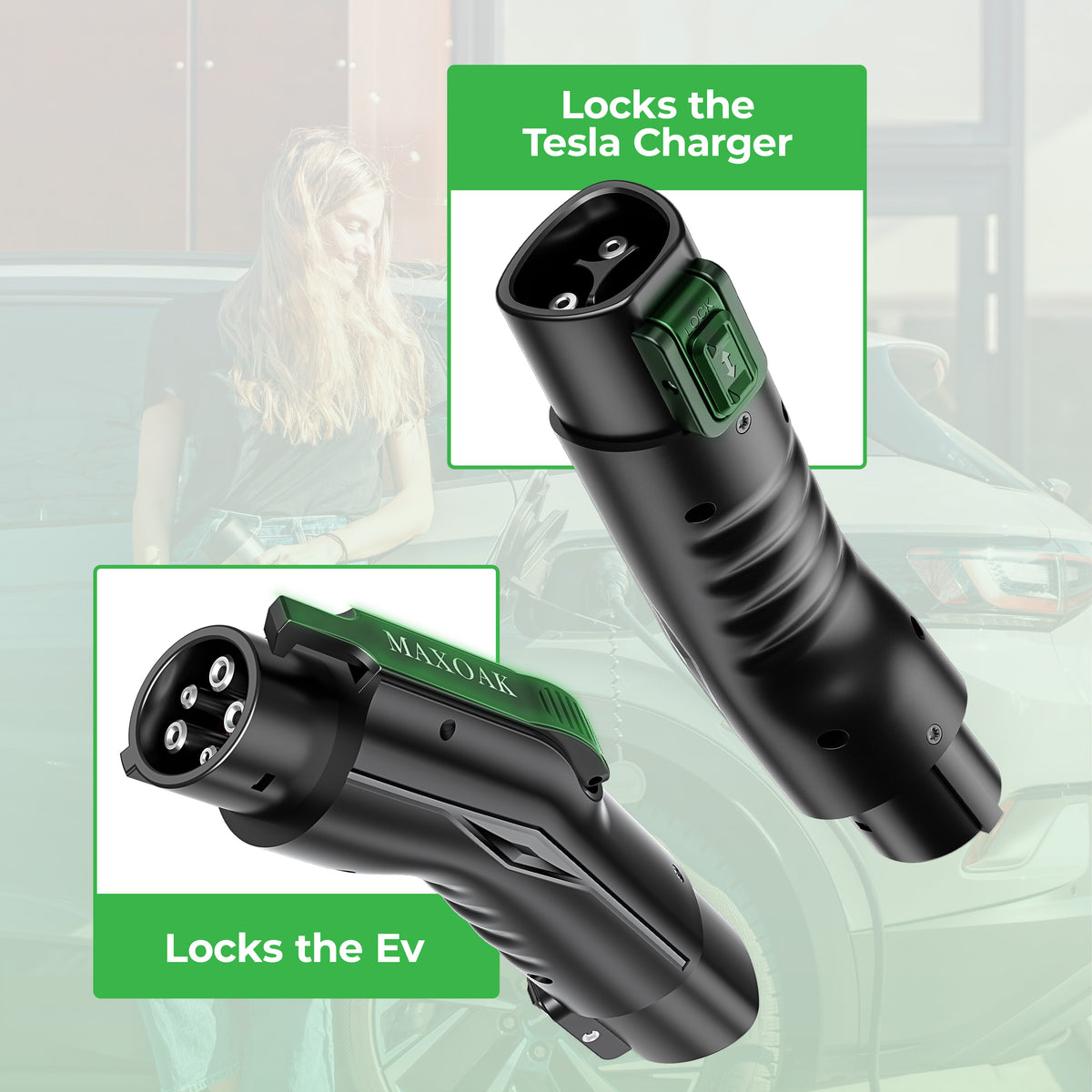 MAXOAK Tesla to J1772 Charging Adapter Max 48A Compatible with Tesla for All J1772 EVs