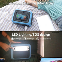 maxoak Bluetti ac50s power station wireless charging(max 10w) LED lighting/SOS design