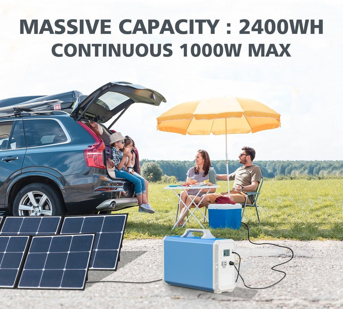 maxoak bluetti eb240 power station bundle massive cspscity:2400wh continuous 1000W MAX