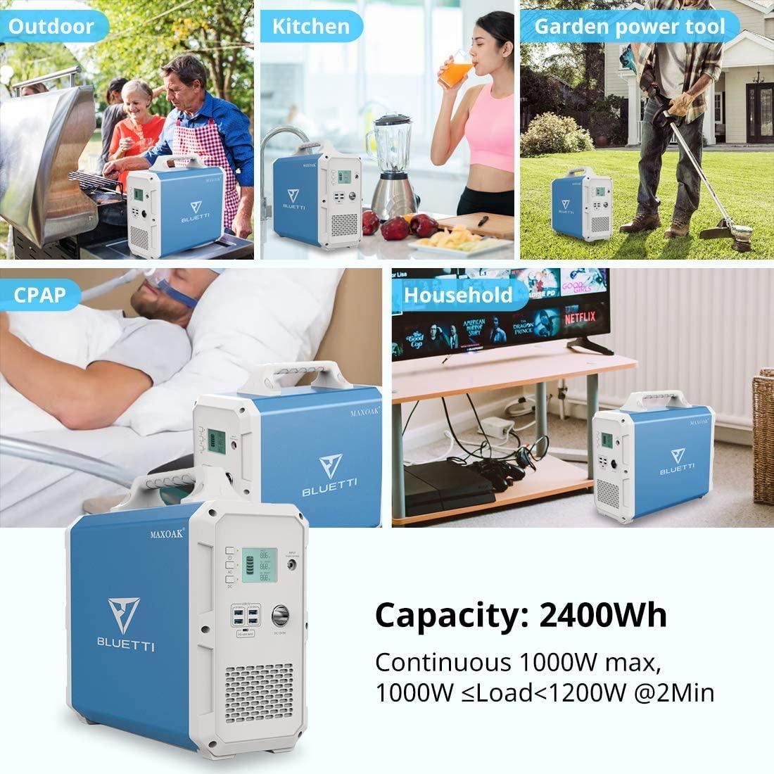 bluetti eb240 solar power station capacity:2400Wh