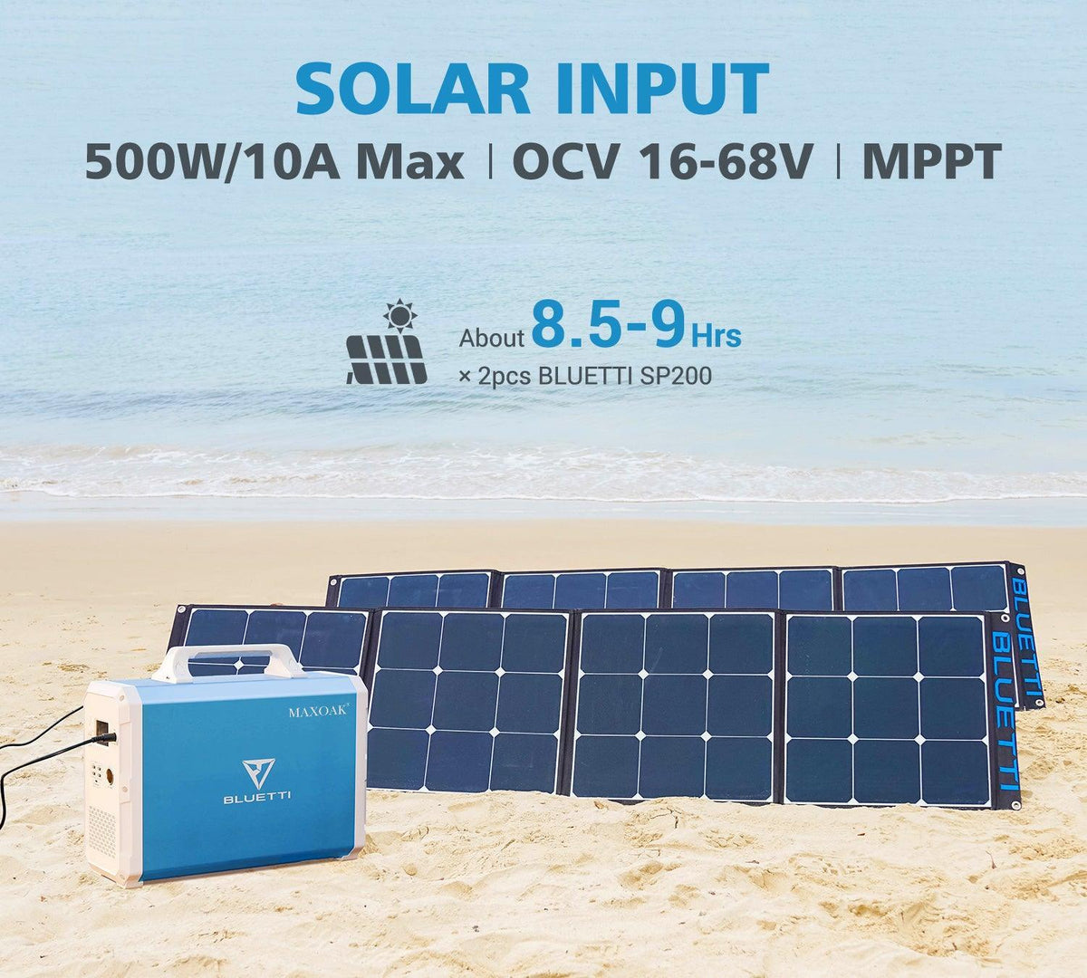 MAXOAK BLUETTI EB240 Power Station-solar input