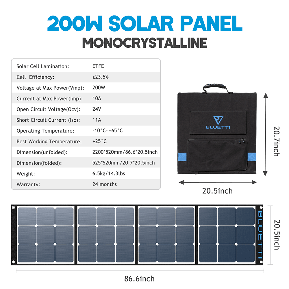 BLUETTI EB70(Blue) 716Wh/1000W Portable Power Station+1*SP120/SP200 Solar Panel - Maxoak
