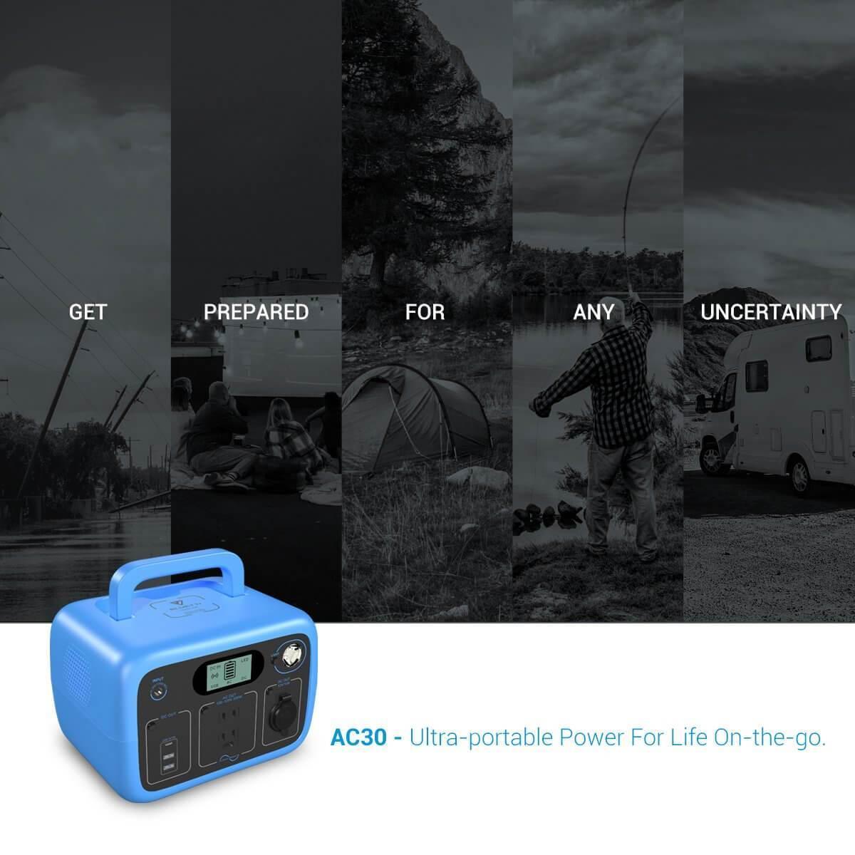 maxoak bluetti ac30 power station ultra portable power for life on-the-go