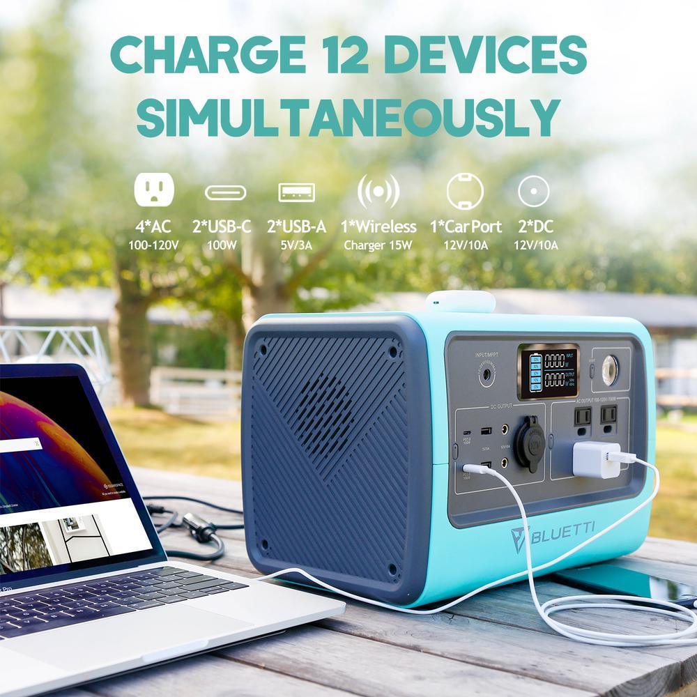 maxoak bluetti EB70 power station charge 12 devices simulianeously