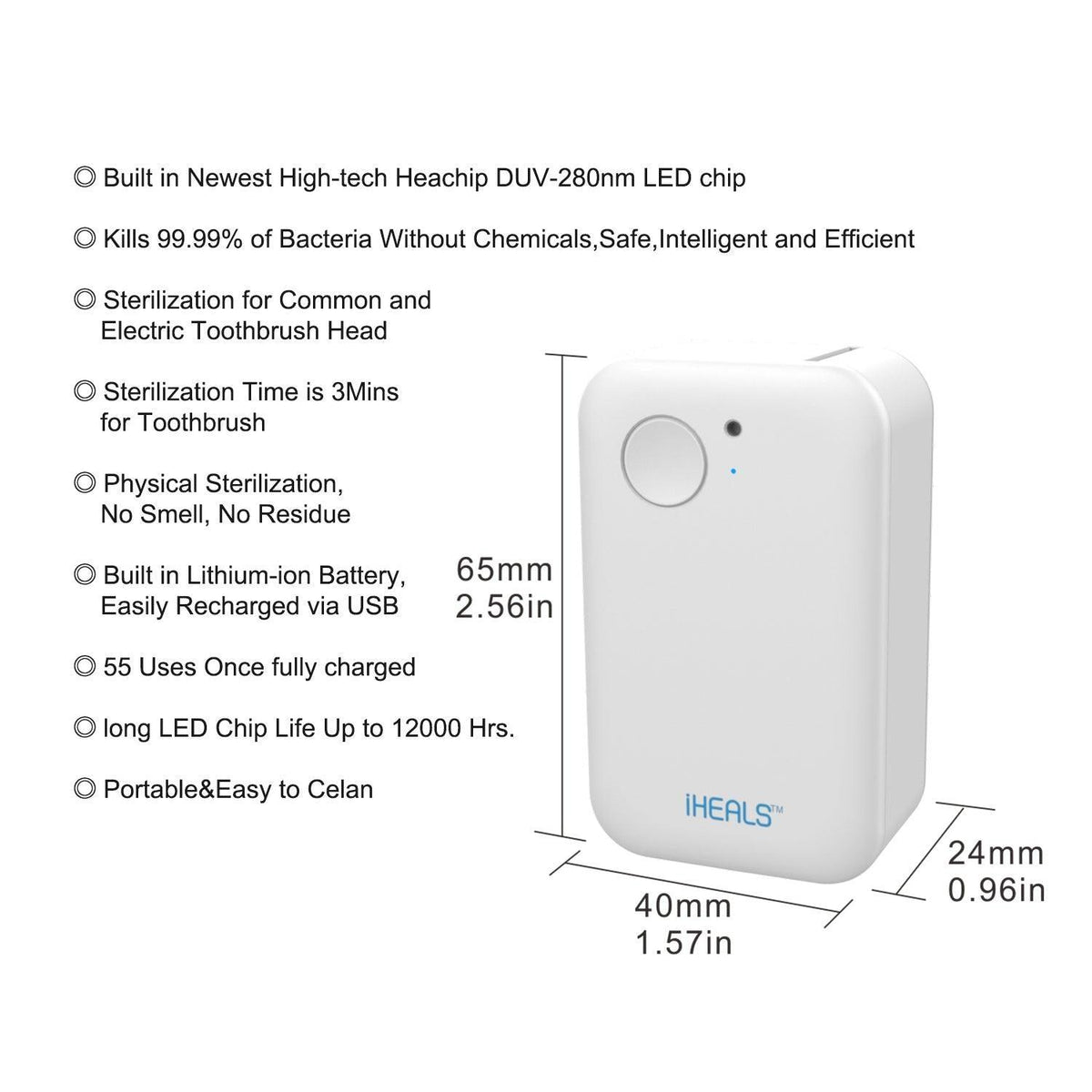 DU03 UV Toothbrush Sanitizer Case - Maxoak