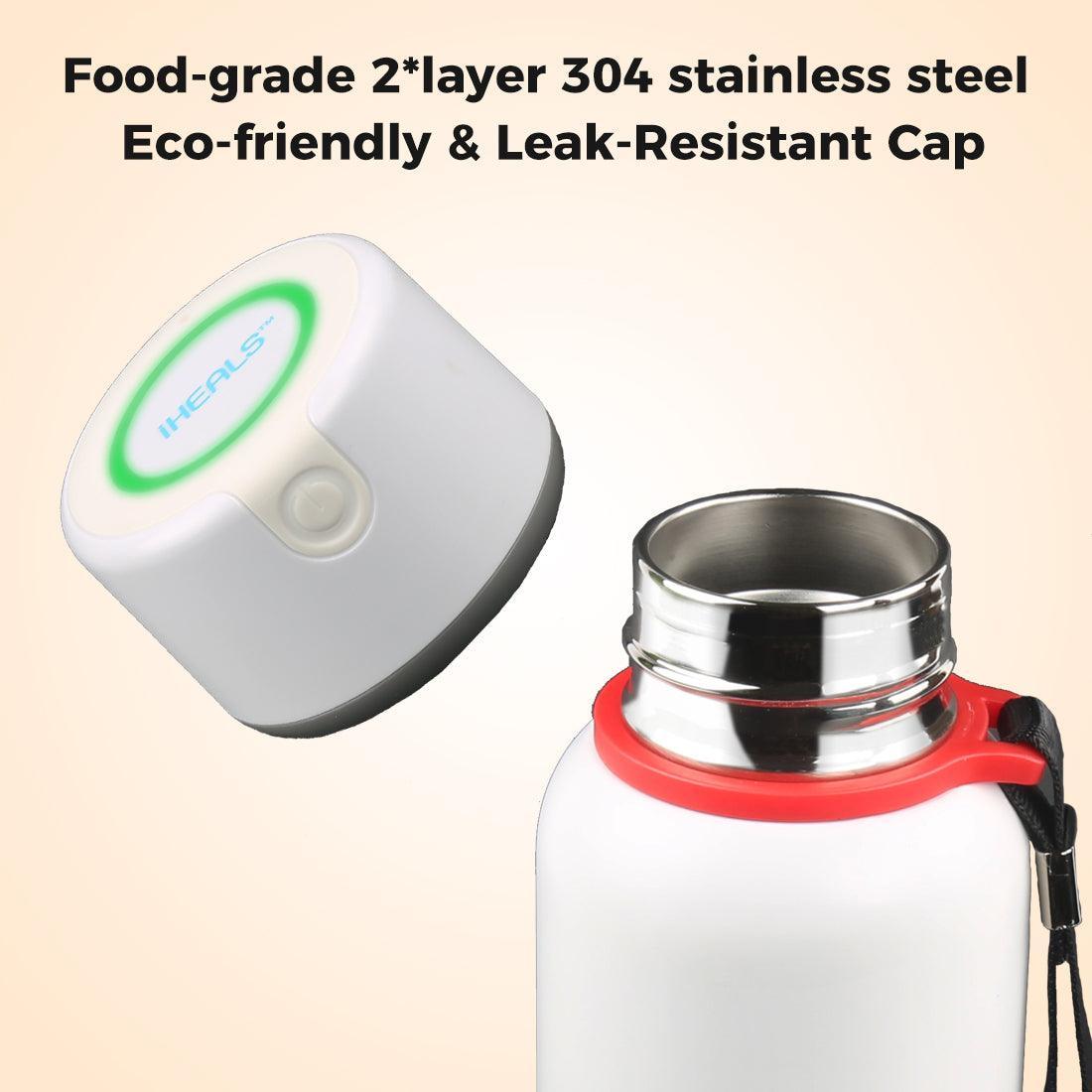 DU06 UV Self-Cleaning UV Water Bottle-White&Black - Maxoak